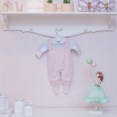 Jardineira Bolinha Bordada Rosa Bebe ( P )